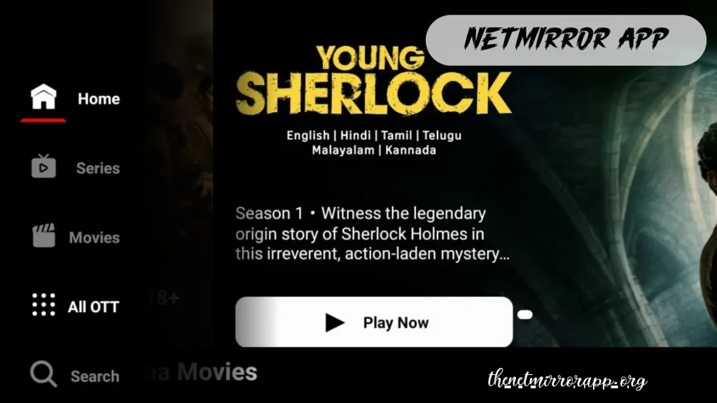NetMirror APK Homepage